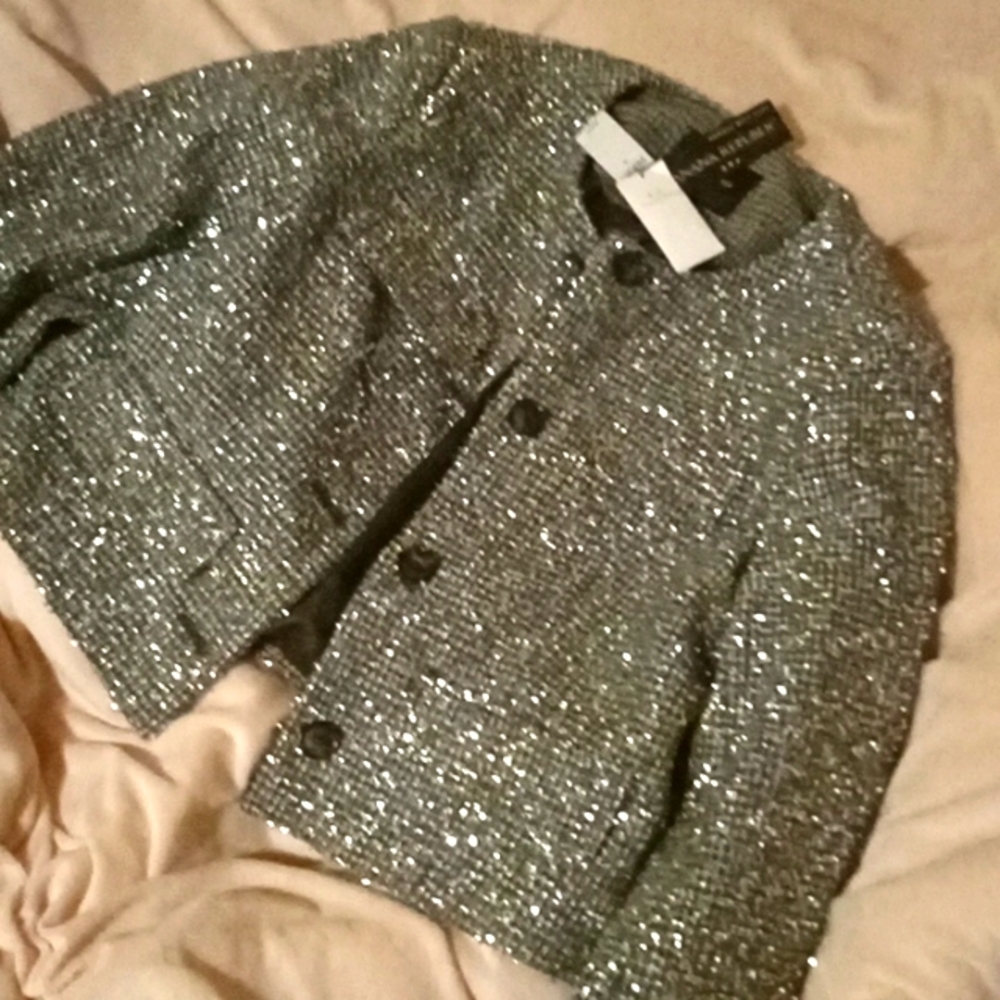 Banana Republic woman's size XS gray with sparkles dress jacket